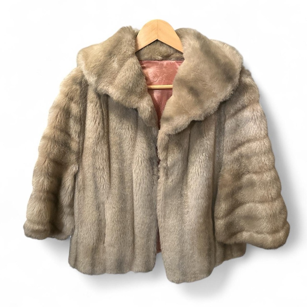 Luxurious Tan faux Fur Coat — Vintage Sears